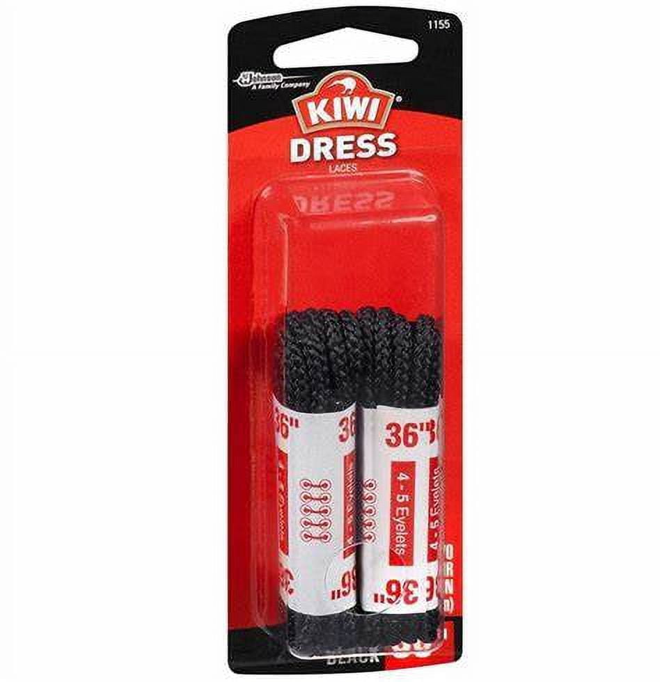 Kiwi Classic Casual Shoe Laces Round Black 36 Inch 2 Pairs