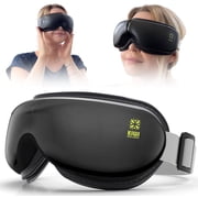 Kiwi Eye Massager with Heat and Pulse, Five Massaging Modes with Bluetooth Music, Black, Ideal as a Gift for Women and Men.