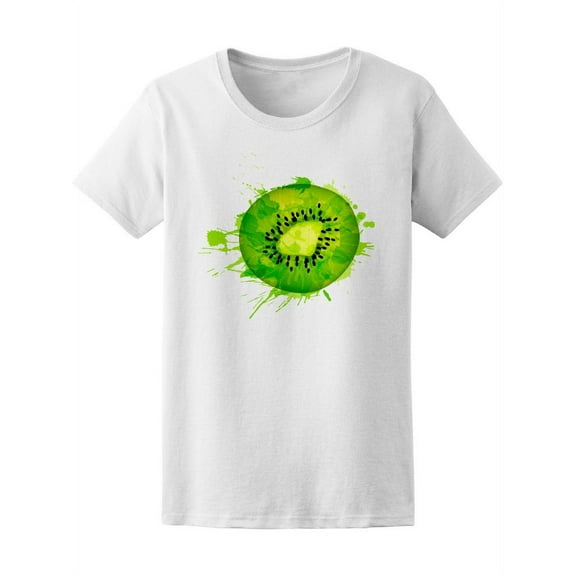Kiwi Fruit Colorful Splashes T-Shirt Women -Image by Shutterstock, Female Large