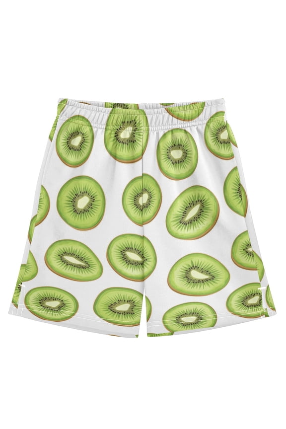 Kiwi Fruit Pattern Athletic Shorts Breathable with Comfort Fit Drawstring Casual Sweatshorts Large