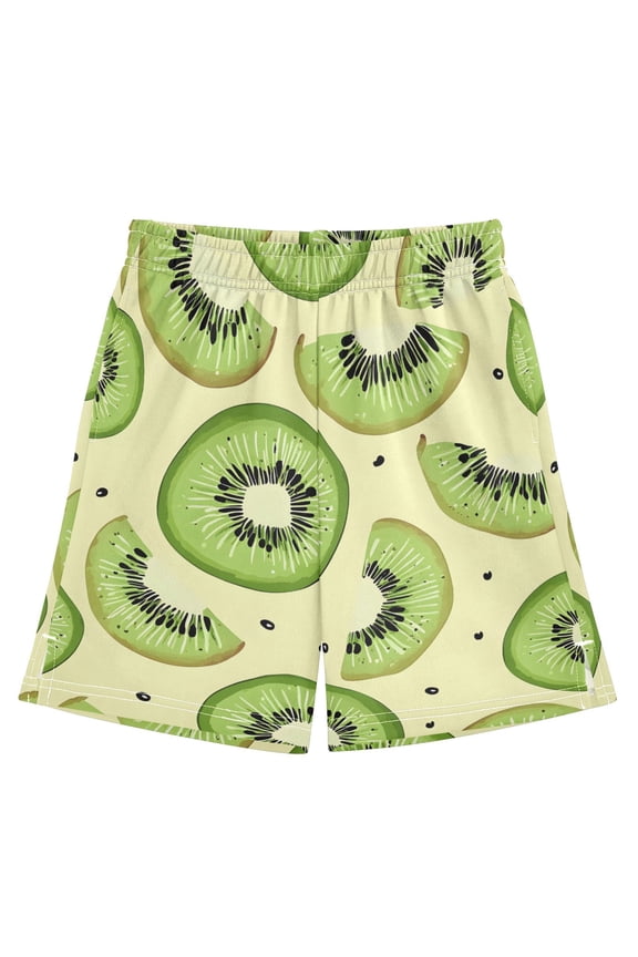 Kiwi Fruit Pattern Athletic Shorts Breathable with Comfort Fit Drawstring Casual Sweatshorts X-Small