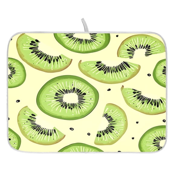 Kiwi Fruit Pattern Drying Dish Mat Quick Drying Absorbent Soft Durable for Kitchen 16" x 18"