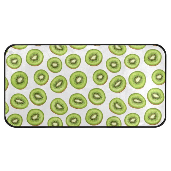 Kiwi Fruit Pattern Kitchen Runner Rug 39x20 in Non Slip Absorbent Cushioned Laundry Bathroom