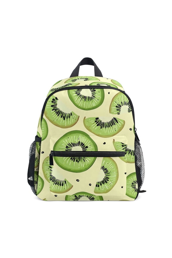Kiwi Fruit Pattern Mini Backpack Cute Small Backpack with Chest Strap and Whistle Ages 3-8