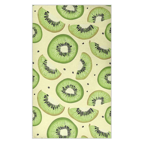 Kiwi Fruit Pattern Waffle Kitchen Towels 18x30 in Soft Absorbent Quick Dry Dishcloths