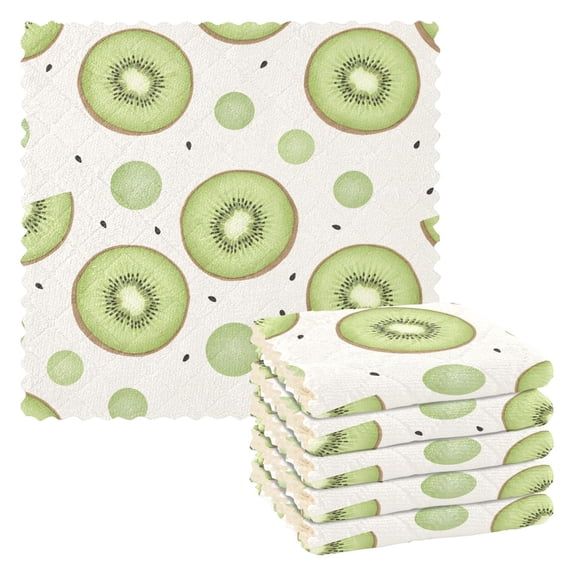 Kiwi Kitchen Cloth Dish Towels for Drying Washing Absorbent Dish Rags Reusable soft kitchen dishcloth set 6 Pack