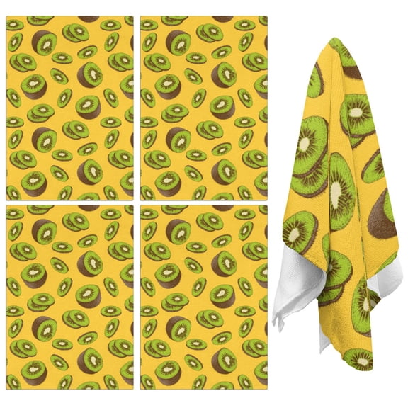 Kiwi Kitchen Towels Set of 2,Ultra Absorbent & Fast Drying Farmhouse Dish Towels 18x26 Inch,Decorative Hand Towels for Kitchen,Bathroom,Cooking,Baking,Housewarming Gift.