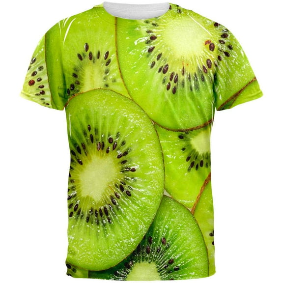 Kiwi Kiwifruit All Over Adult T-Shirt - 2X-Large