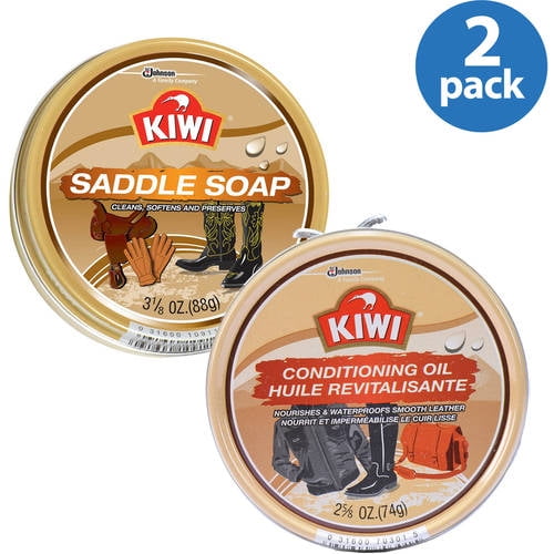 KIWI SADDLE SOAP & LEATHER CARE Jumbo 3 1/8 oz (88g) cans 31600109114