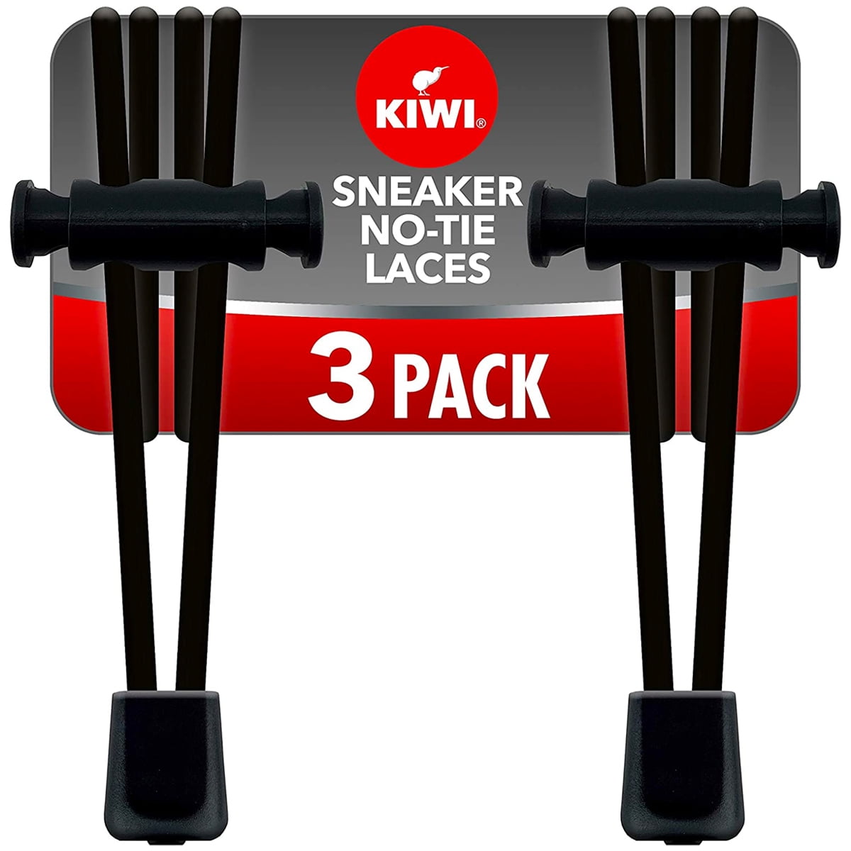 Kiwi No Tie Elastic Shoe Laces for Sneakers, Quick Effortless, 3 Pairs