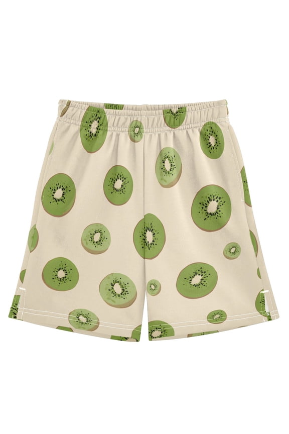 Kiwi Pattern Athletic Shorts Breathable with Comfort Fit Drawstring Casual Sweatshorts X-Small