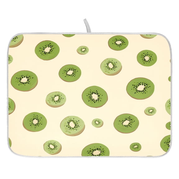 Kiwi Pattern Drying Dish Mat Quick Drying Absorbent Soft Durable for Kitchen 16" x 18"