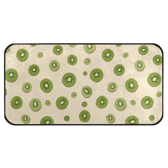 Kiwi Pattern Kitchen Runner Rug 39x20 in Non Slip Absorbent Cushioned Laundry Bathroom
