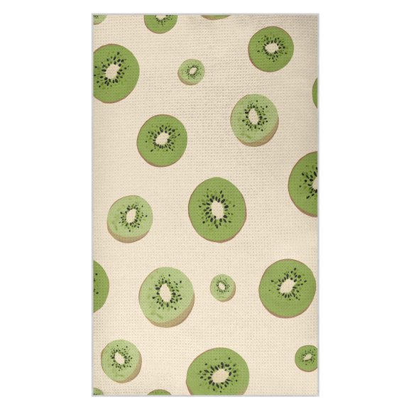 Kiwi Pattern Waffle Kitchen Towels 18x30 in Soft Absorbent Quick Dry Dishcloths