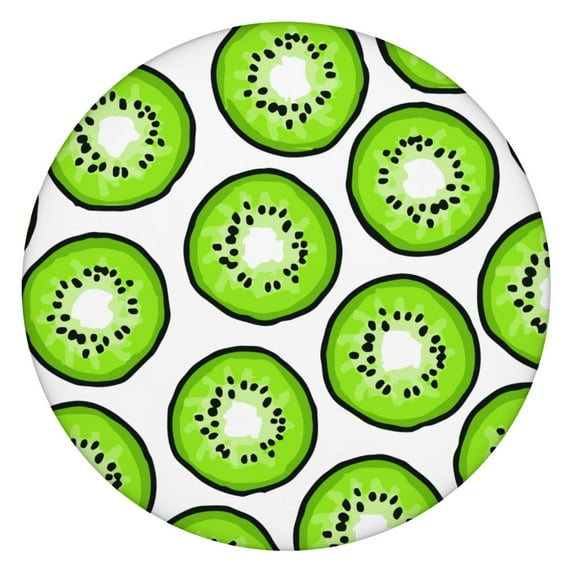 Kiwi Print Round Elastic Tablecloth - 100% Waterproof Fitted Table Cover with Windproof Elastic Edge, Scratch-Resistant Spill Proof Dining Tablecloth for Outdoor, Picnic, Parties