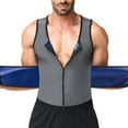 thumbnail image 1 of Kiwi Rata Men Sauna Suit Workout Waist Trainer Sweat Vest with Zipper and Adjustable Waist Trimmer Belt, 1 of 7