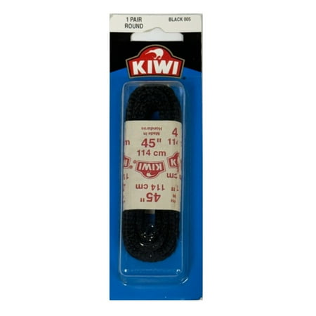 Kiwi Round Black Shoelaces - 45 Inches