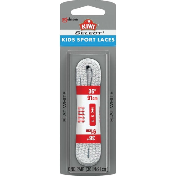Kiwi Select Sport Flat Athletic Laces - Flat Shoelaces - 36" White