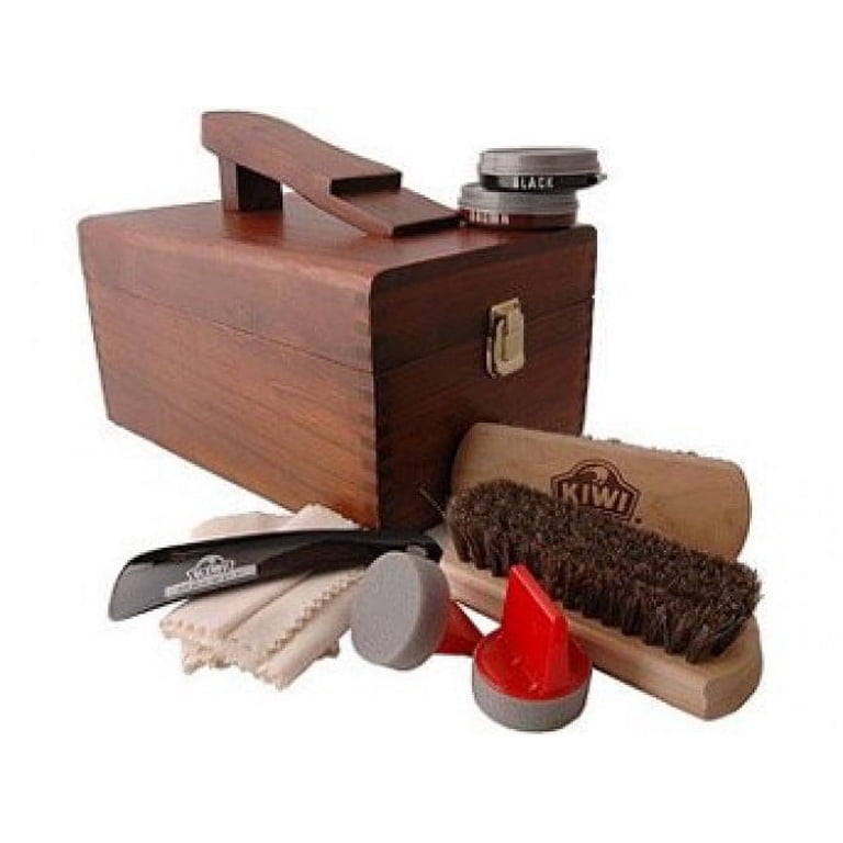 KIWI Select Wooden Shoe Valet Kit with Shine Accessories - Walmart.com