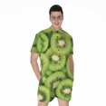 thumbnail image 1 of Kiwi Slices Short Sleeve Men'S Rompers, Kiwi Fruits Casual Summer Jumpsuits Outfit, 1 of 4