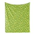 thumbnail image 1 of Kiwi Soft Flannel Fleece Throw Blanket, Illustration of Continuous Pattern with Exotic Fruit Slices, Cozy Plush for Indoor and Outdoor Use, 60" x 80", Lime Green Pastel Yellow, by Ambesonne, 1 of 5