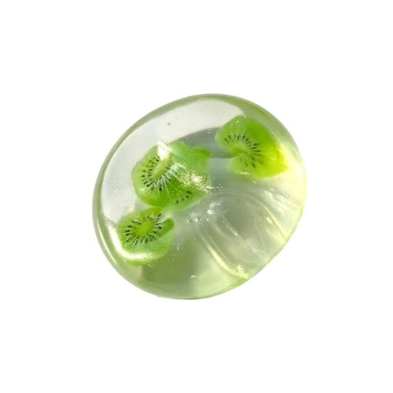 Kiwi Squishy Ball for Hand Fidgeting, Clear Plastic Gel Toy with Embedded Fruit Slice for Desk Breaks and Study