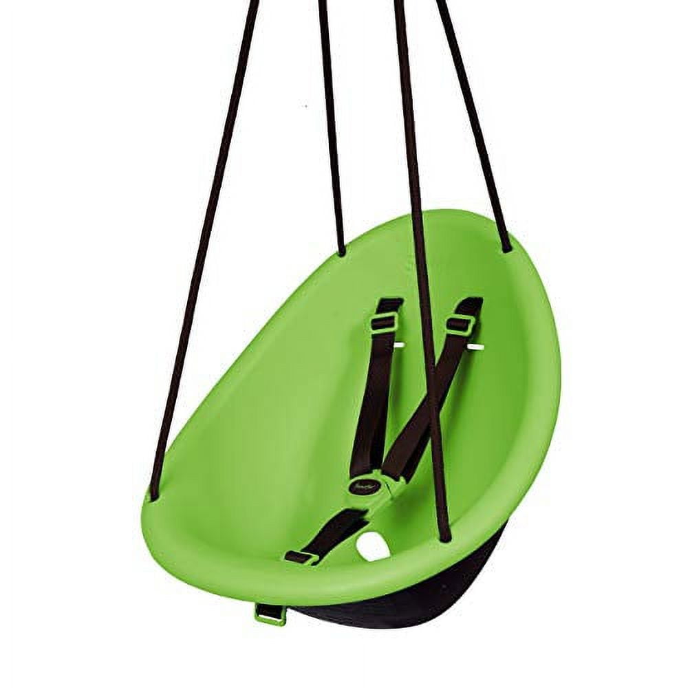 Kiwi Green Ergonomic Foam-Lined Toddler Swing with Safety Harness