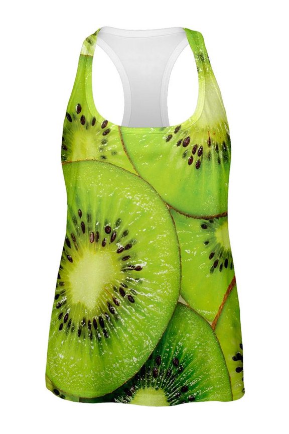 Kiwi fruit All Over Womens Work Out Tank Top - Medium
