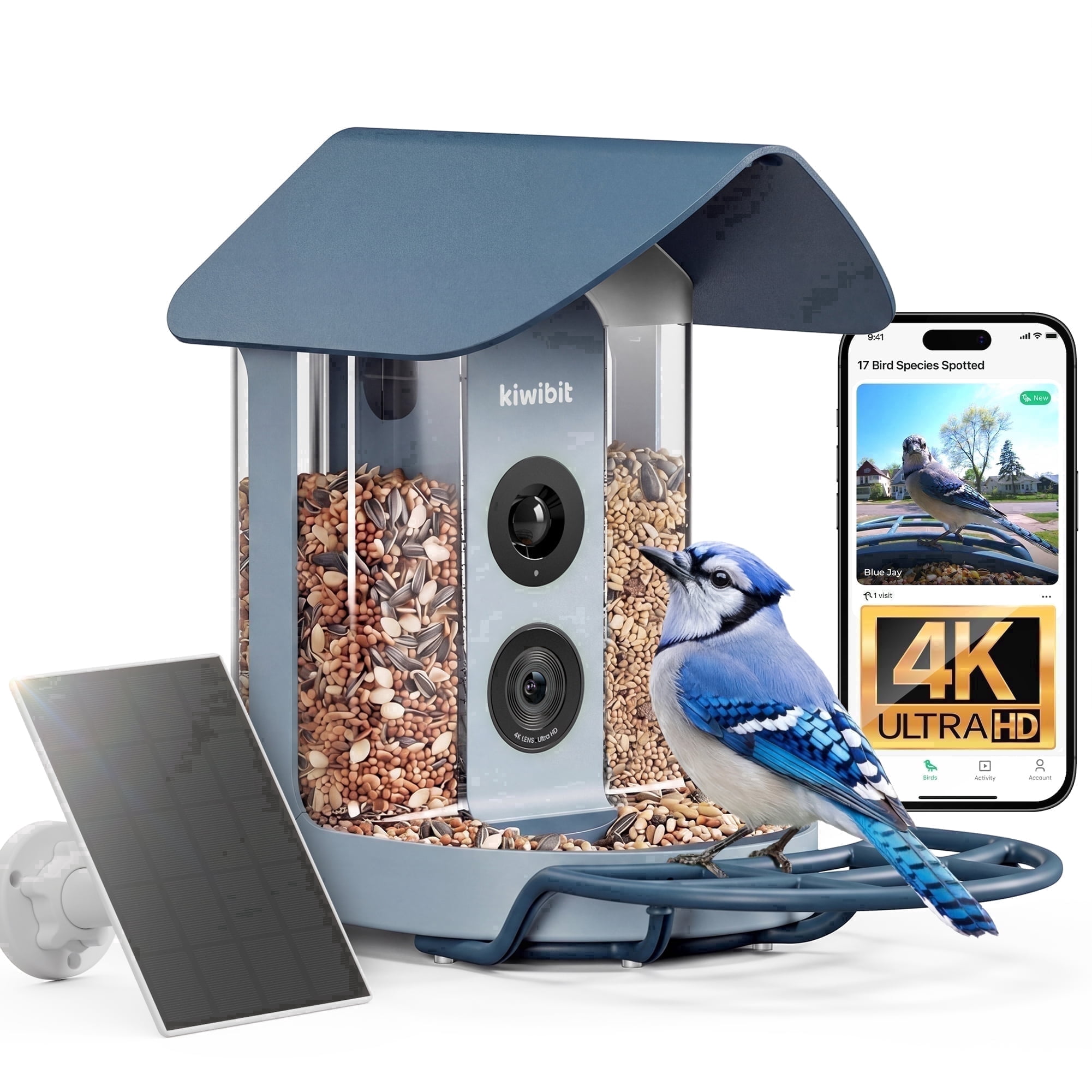 Bird Buddy Pro Solar Smart Bird Feeder, Camera, AI Bird ID, HD+