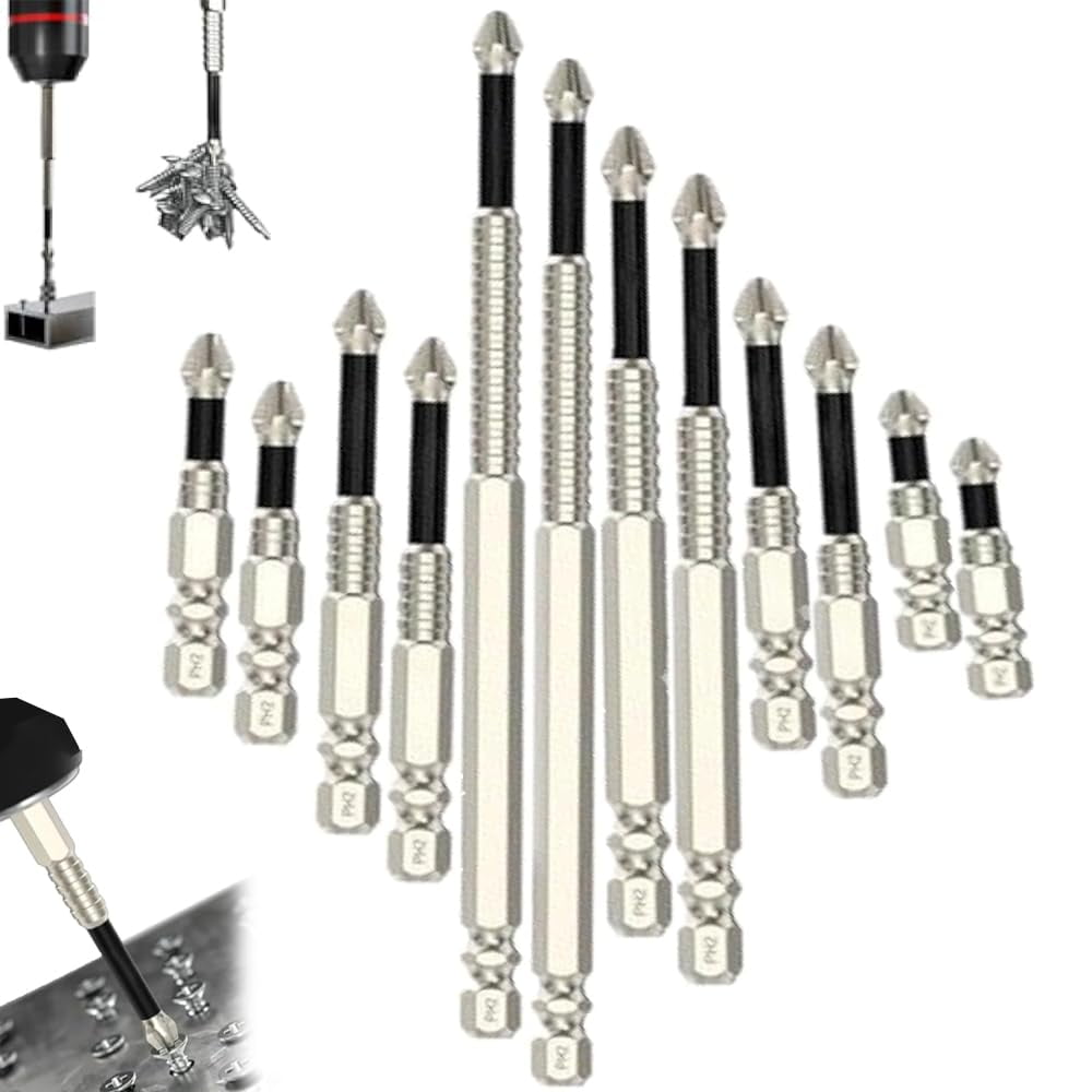 7-teiliges Magnetisches Schraubendreher-Bit-Set – Hochmagnetisch, Anti-rutsch, Für Elektrobohrer (25–150 Mm)