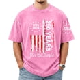 thumbnail image 1 of Kixjoy American Flag Shirts for Men 4th Of July Acid Wash T Shirt Short Sleeve Crew Neck Lounge Big and Tall Graphic Tees, Pink 3XL, 1 of 4