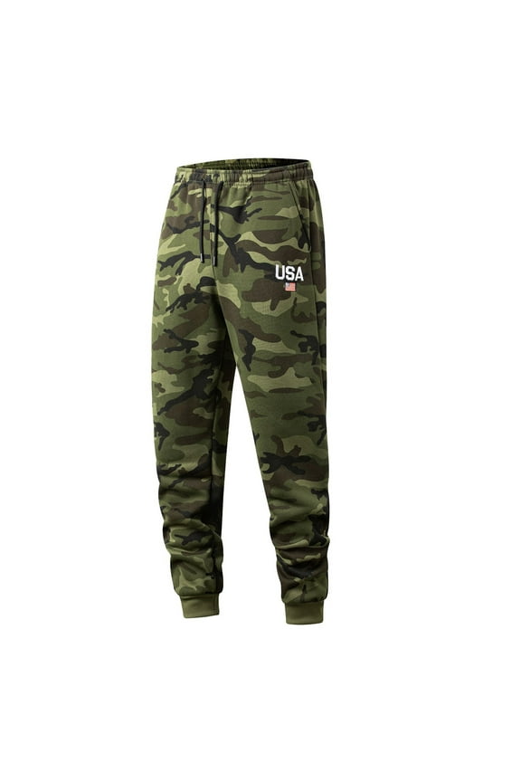 Baggy Sweatpants for Men Elastic Waisted Casual Thermal Sweatpant Drawstring Winter Camo Pant Workout Fashion Lightweight Mens Sweat Pants with Pockets, Army Green L