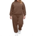thumbnail image 1 of Kixjoy Coffee Sweatsuit for Women 2 Piece Set Plus Size Casual Sweatsuit for Women Jogging Fleece Fall Drawstring Hoodie Sweatpants Set Workout Fashion Tracksuit Women with Pockets, Coffee S, 1 of 3