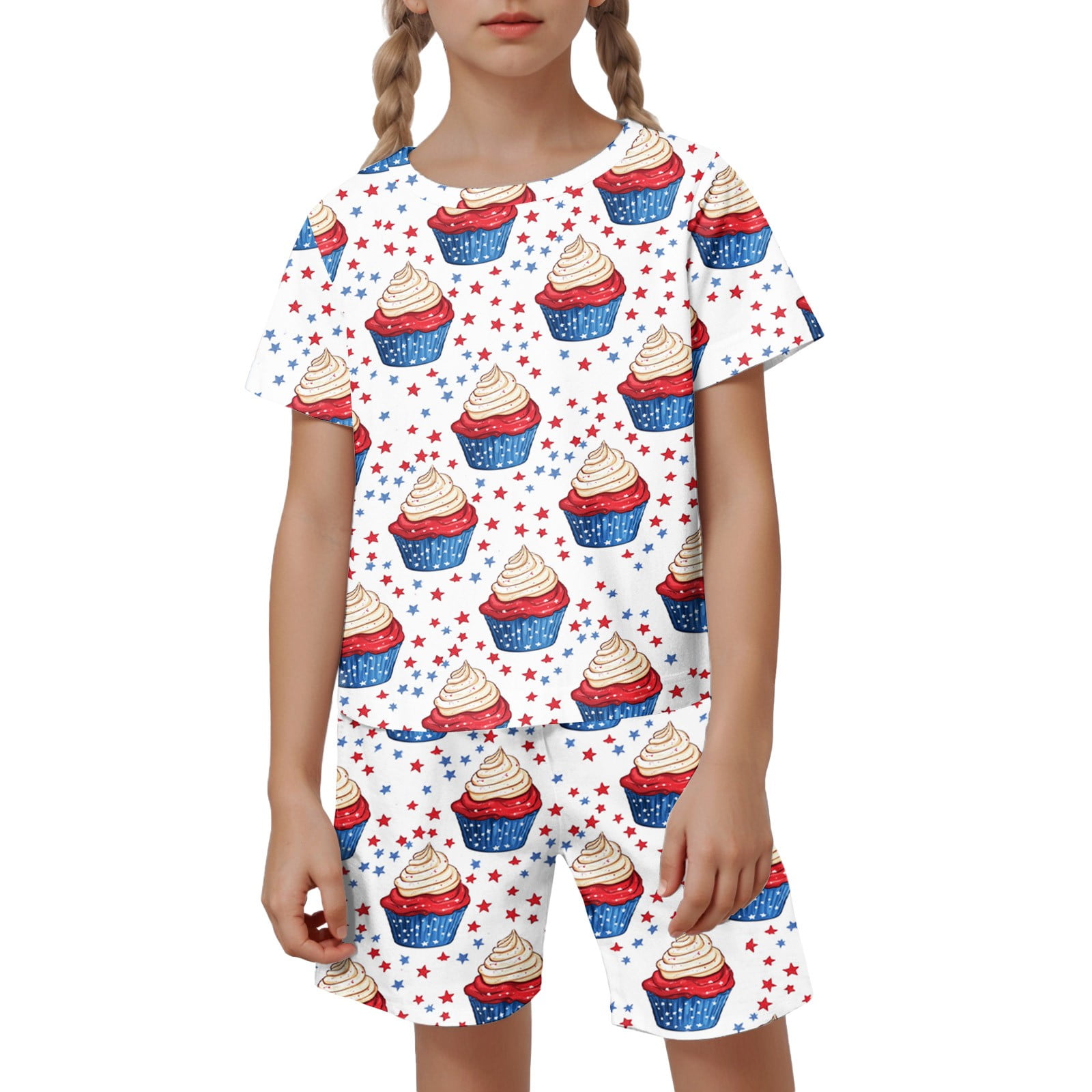 Kixjoy Fourth Of July Pajamas Set for Toddler Girls Comfy Patriotic Red ...