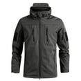 thumbnail image 1 of Kixjoy Gray Jackets for Men Big and Tall Waterproof Hooded Jacket Long Sleeve Full Zip Winter Coats Warm Hiking Breathable Mens Windbreaker with Pockets, Gray M, 1 of 3