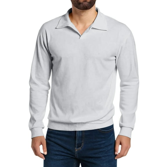 Kixjoy Light Gray Undershirts Men Big and Tall Fleece Long Sleeve Knit Sweater Slim Fit Thermal Soild Undershirt Soft Winter Lightweight Men's Clothing, Light Gray S