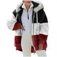 thumbnail image 1 of Kixjoy Long Winter Coats for Women Long Sleeve Thick Winter Puffer Jackets Fleece Zip Up Oversized Coat Trendy Loose Fit Hooded Outerwear with Pockets, Red 5XL, 1 of 5