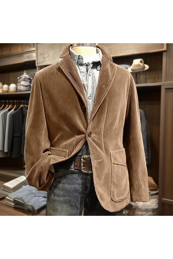 Men's Sport Coats & Blazers Big and Tall Button Down Fashion Blazers Long Sleeve Slim Fit Fall Coats Casual Basic Lightweight Mens Sport Coat with Pockets, Khaki 2XL