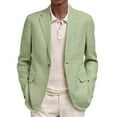 thumbnail image 1 of Kixjoy Men's Sport Coats & Blazers Big and Tall Long Sleeve Button Down Blazer Fashion Slim Fit Lightweight Suit Jackets Basic Fall Casual Mens Jacket with Pockets, Light Green 2XL, 1 of 3