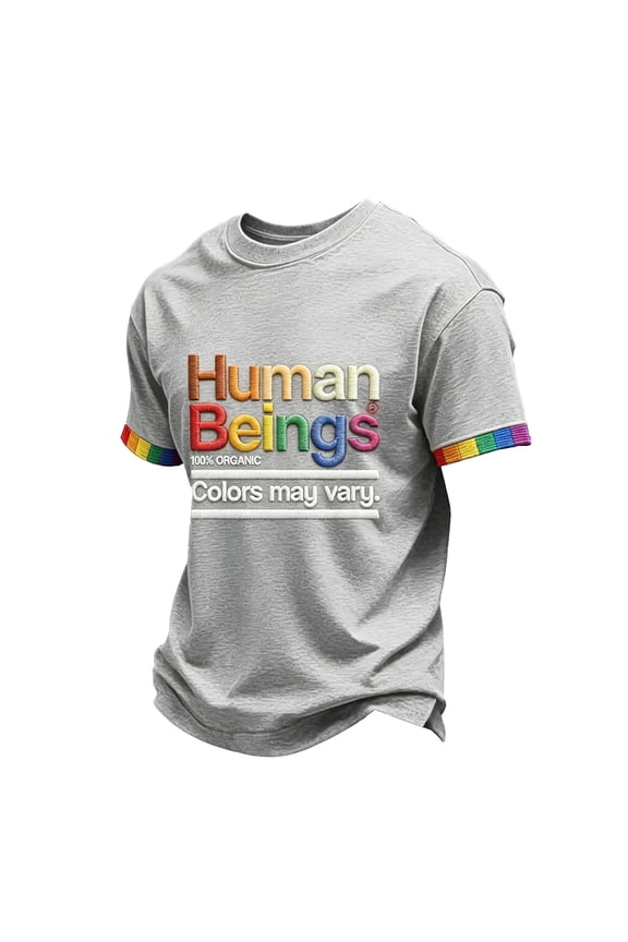 Mens Pride T Shirts Rainbow Mens Big and Tall T Shirts We the People Lightweight Crew Neck Short Sleeve Men Graphic Tee, Light Gray XL