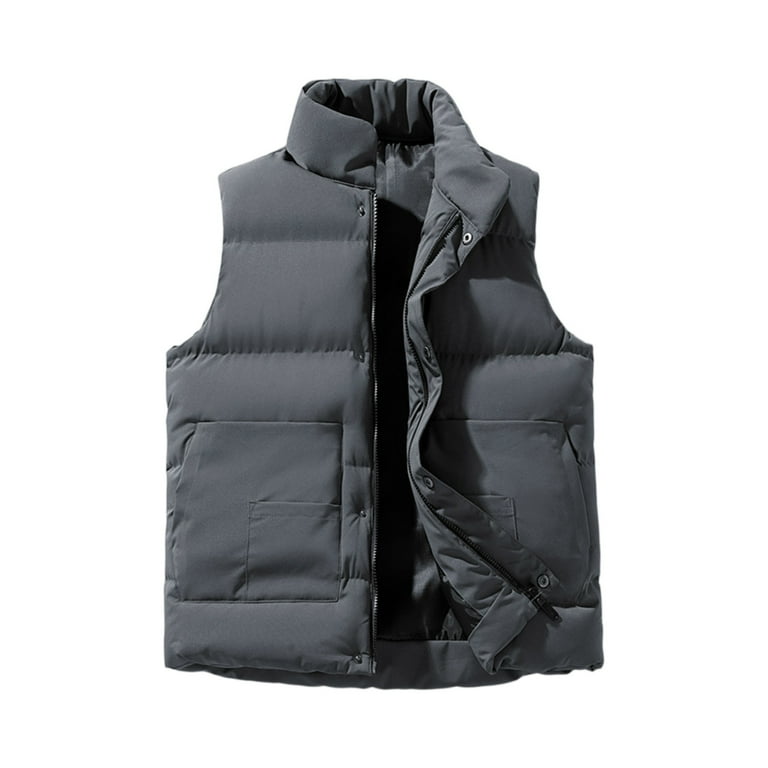 Kixjoy Mens Puffer Vest Fashion Zip Up Big and Tall Vest Winter