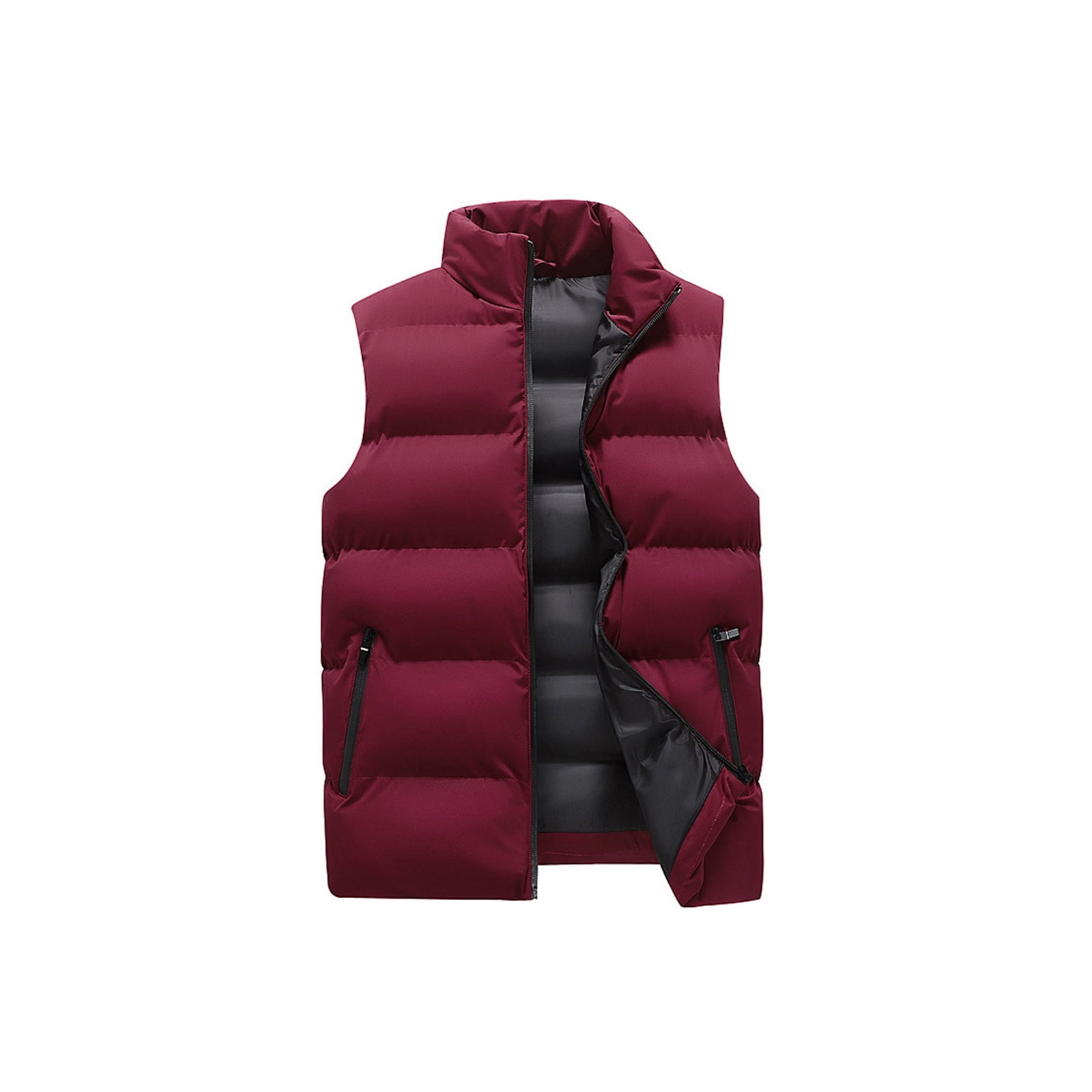 Kixjoy Mens Puffer Vest Sleeveless Zip Up Outdoor Vest Fall