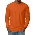 thumbnail image 1 of Kixjoy Mens Thermal Long Sleeve Shirt Big and Tall Slim Fit Crewneck Shirt Long Sleeve Winter Thermal Undershirts Basic Comfortable Lightweight Men's Clothing, Orange 4XL, 1 of 4