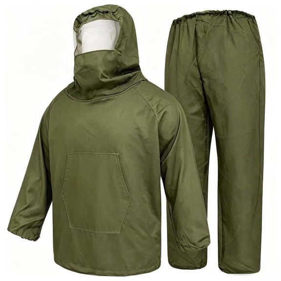 Kixjoy Mosquito Net Suit Hunting Mesh Suit Bug Net Clothing with Hood for Outdoor Protection No-See-Ums Garden Camping, Green S