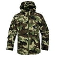 thumbnail image 1 of Kixjoy Rain Jacket Men Big and Tall Waterproof Hooded Jacket Long Sleeve Full Zip Winter Coat Thermal Outdoor Camo Windbreaker Jackets for Men with Pockets, Army Green XL, 1 of 2