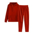 thumbnail image 1 of Kixjoy Red Sweatsuits for Women Oversized Sweatshirt and Sweatpants Set Warm Fall Sweatsuits Long Sleeve Casual Basic Womens Sweatsuit with Pockets, Red S, 1 of 6