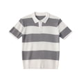 thumbnail image 1 of Kixjoy Short Sleeve Shirts for Men Color Block Collared Big and Tall Knit Tops Lounge Soft Golf Shirts Soild Fashion T-Shirts, Gray L, 1 of 4