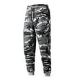 thumbnail image 1 of Kixjoy Straight Leg Sweatpants for Men Casual Drawstring Camo Sweatpant Warm Winter Elastic Waisted Pant Fashion Athletic Lightweight Pants for Men with Pockets, Gray M, 1 of 3