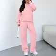 thumbnail image 1 of Kixjoy Sweat Suits for Womens 2 Piece Plus Size Casual Long Sleeve Sweatsuits Athletic Warm Wide Leg Pant Sets Basic Winter Womens Clothing with pockets, Pink M, 1 of 4