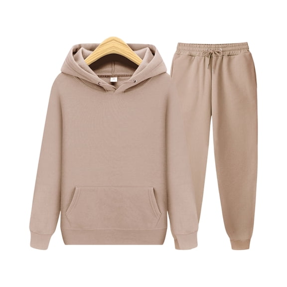 Kixjoy Sweatsuits Women 2 Piece Outfit Oversized Drawstring Pant Sets Long Sleeve Athletic Casual Sweatsuits Plain Warm Fall Womens Clothing, Gold 2XL